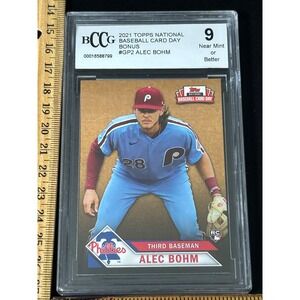 2021 Topps National Baseball Card Day Alec Bohm RC Graded 9 Near Mint BCCG‎